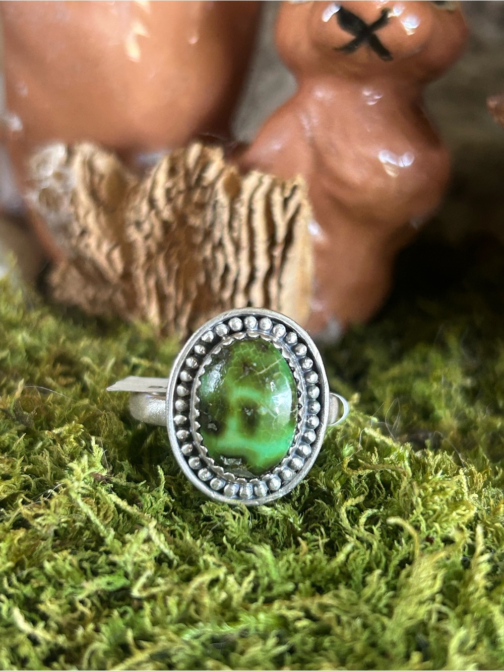 925 Sterling stunning Sonoran turquoise ring